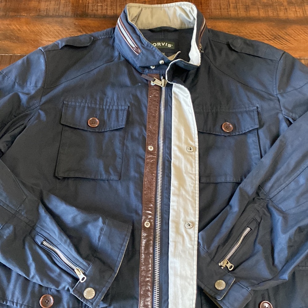 Excellent condition zippered Orvis Navy Jacket
